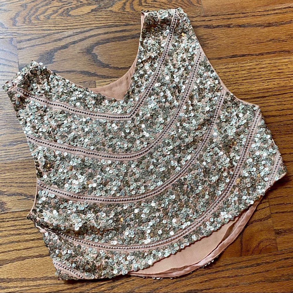 Haute Hippie Sequined Cropped Silk Vest Sz S NWOT - Picture 3 of 11